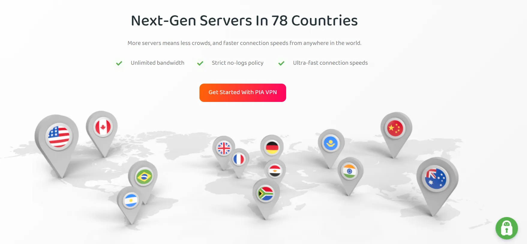 PIA vs Cyberghost locations